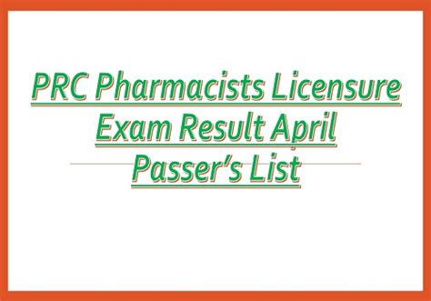 prc result pharmacy 2023|PhLE RESULT: April 2023 Pharmacist board exam list of passers.
